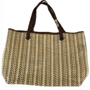 Split Woven Tote Bag